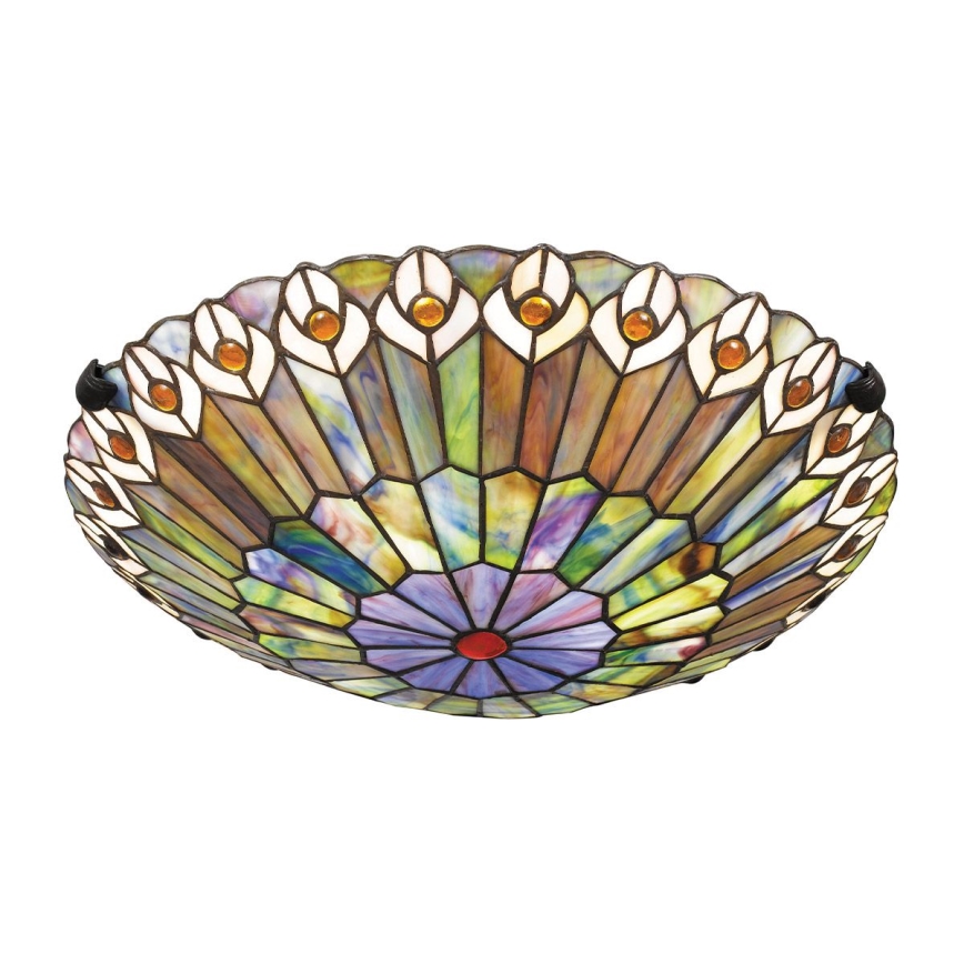 Quoizel - Tiffany-stiilis laelamp WATKINS 2xE27/60W/230V läb. 42 cm