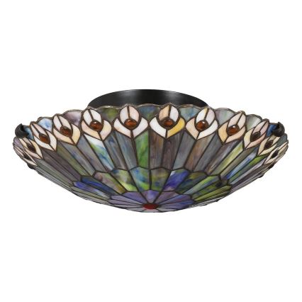 Quoizel - Tiffany-stiilis laelamp WATKINS 2xE27/60W/230V läb. 42 cm