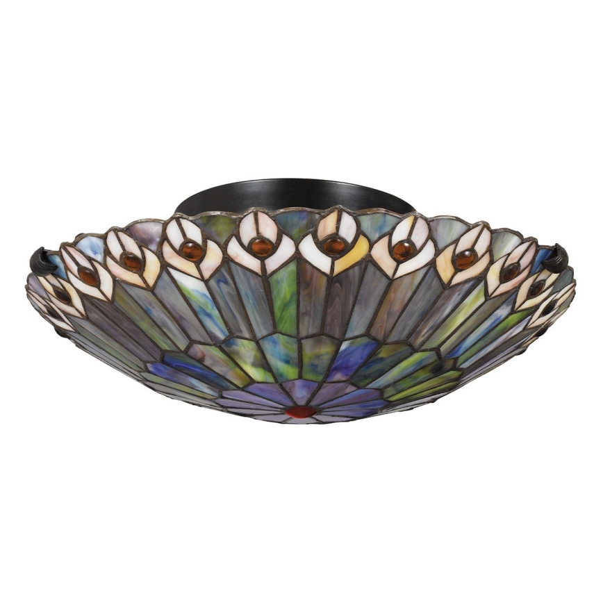 Quoizel - Tiffany-stiilis laelamp WATKINS 2xE27/60W/230V läb. 42 cm