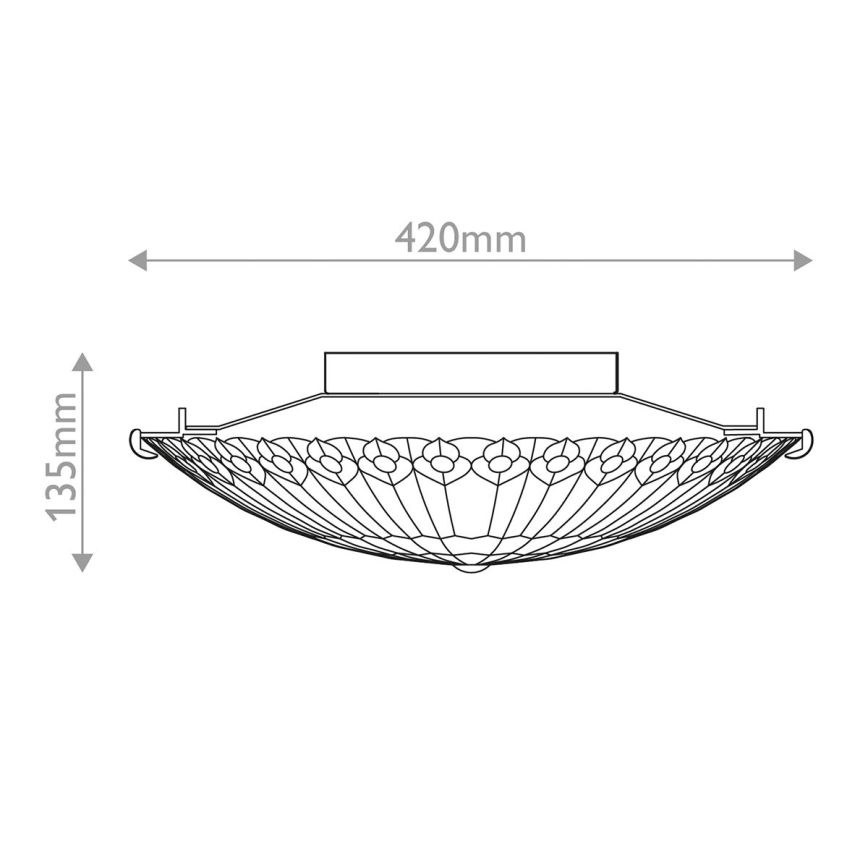 Quoizel - Tiffany-stiilis laelamp WATKINS 2xE27/60W/230V läb. 42 cm