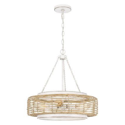 Quoizel - Ripplühter ketiga WAYLON 4xE27/60W/230V, läbimõõt 50,4 cm, pruun/valge