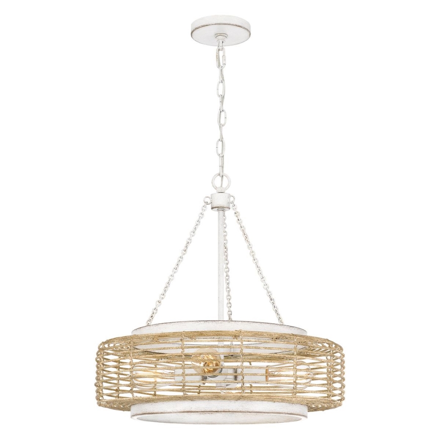Quoizel - Ripplühter ketiga WAYLON 4xE27/60W/230V, läbimõõt 50,4 cm, pruun/valge