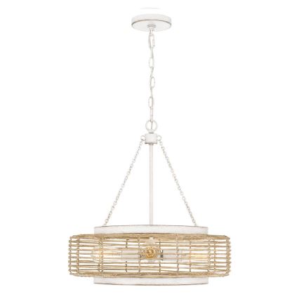 Quoizel - Ripplühter ketiga WAYLON 4xE27/60W/230V, läbimõõt 50,4 cm, pruun/valge