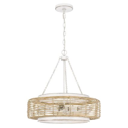 Quoizel - Ripplühter ketiga WAYLON 4xE27/60W/230V, läbimõõt 50,4 cm, pruun/valge
