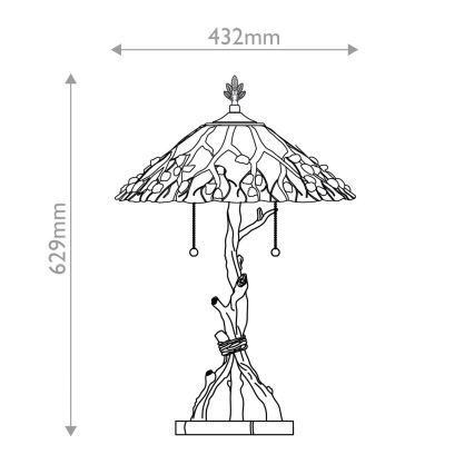 Quoizel - Laudlamp Tiffany WHISPERING 2xE27/60W/230V