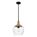 Quoizel - Ripplühter ROYER 1xE27/60W/230V d. 30,2 cm läbipaistev/must/beež