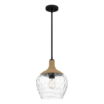 Quoizel - Ripplühter ROYER 1xE27/60W/230V d. 30,2 cm läbipaistev/must/beež