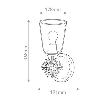 Quoizel - Seinavalgusti STARING 1xE27/40W/230V, vaskse viimistlusega