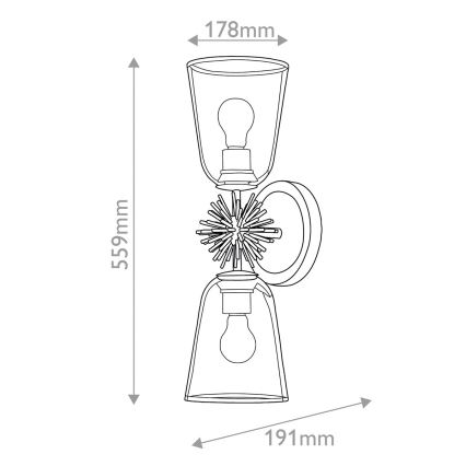 Quoizel - Vaskne seinavalgusti STARING 2xE27/40W/230V
