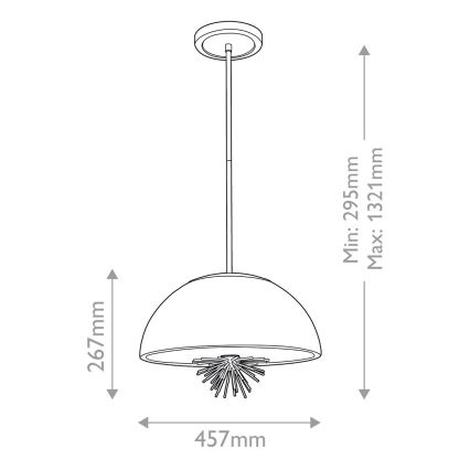 Quoizel - Ripplühter STARING 3xE14/40W/230V d. 45,7 cm kuldne/paatina/valge