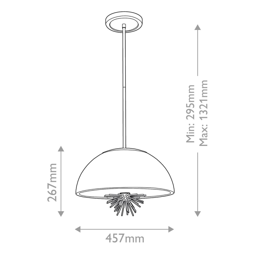 Quoizel - Ripplühter STARING 3xE14/40W/230V d. 45,7 cm kuldne/paatina/valge