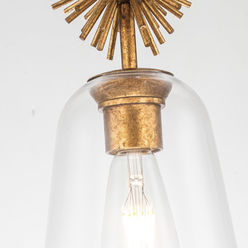 Quoizel - Ripplühter STARING 1xE27/40W/230V d. 18,4 cm kuldne/paatina/läbipaistev