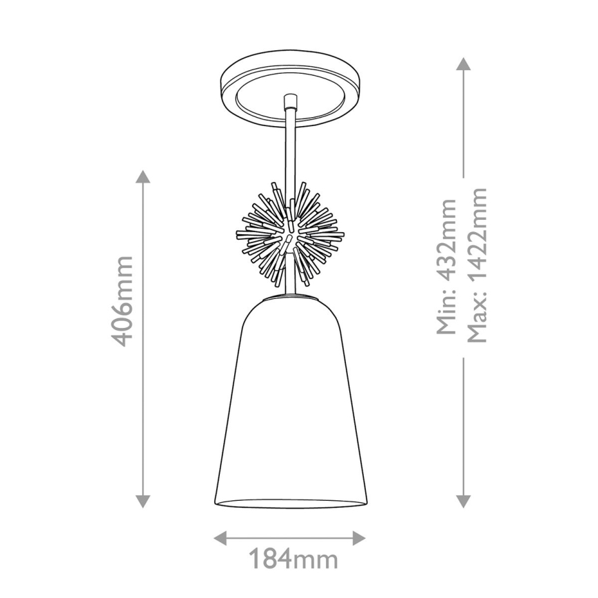 Quoizel - Ripplühter STARING 1xE27/40W/230V d. 18,4 cm kuldne/paatina/valge