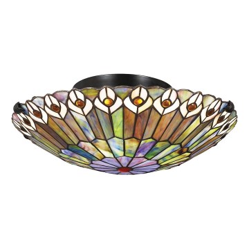 Quoizel - Tiffany-stiilis laelamp WATKINS 2xE27/60W/230V läb. 42 cm