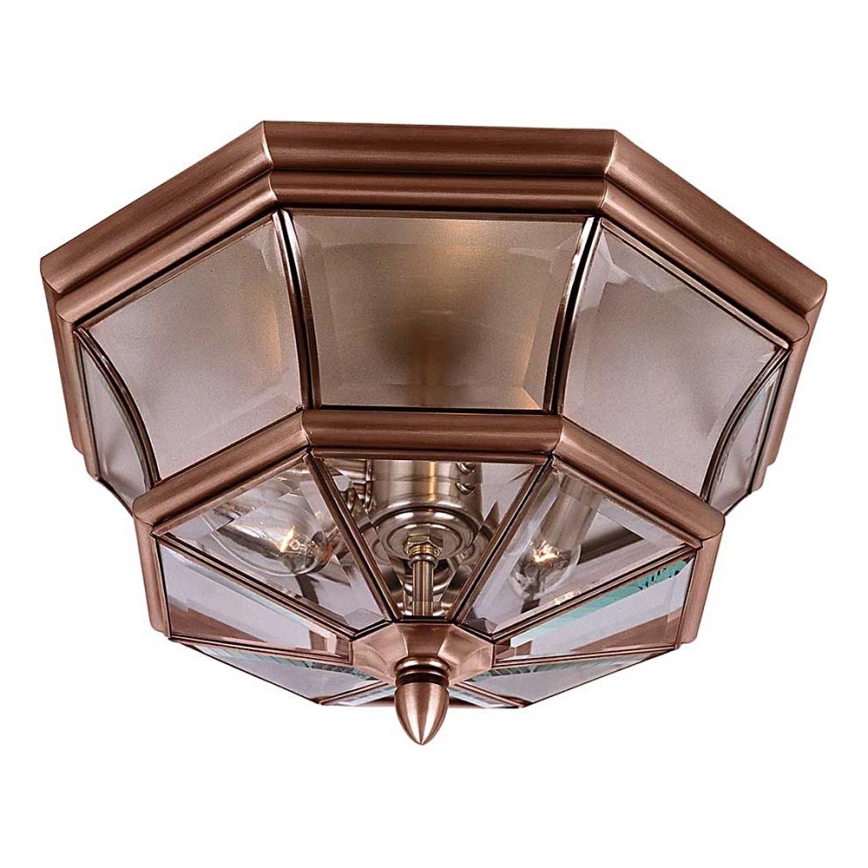 Quoizel - Välislae valgusti NEWBURY 3xE14/60W/230V IP44 vaskse viimistlusega