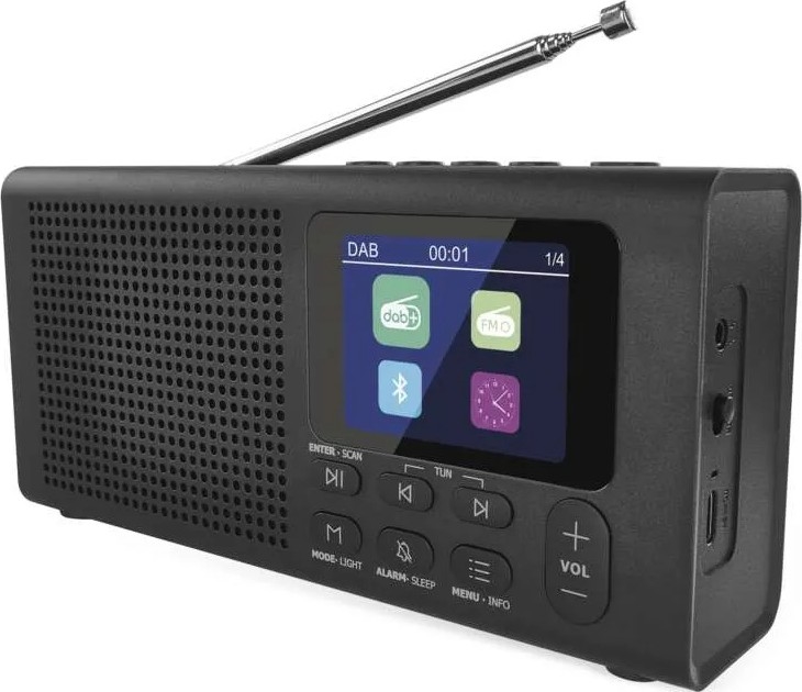 Raadio DAB DAB+ FM 3W/5V/4xAA must