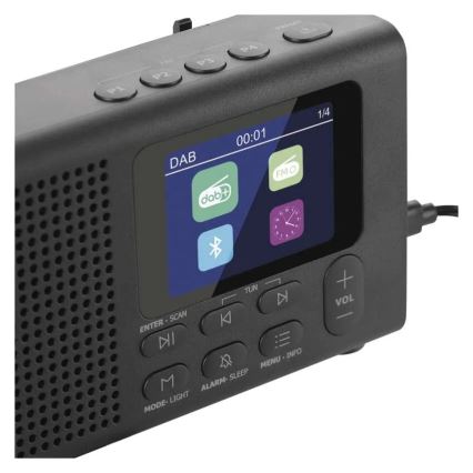 Raadio DAB DAB+ FM 3W/5V/4xAA must
