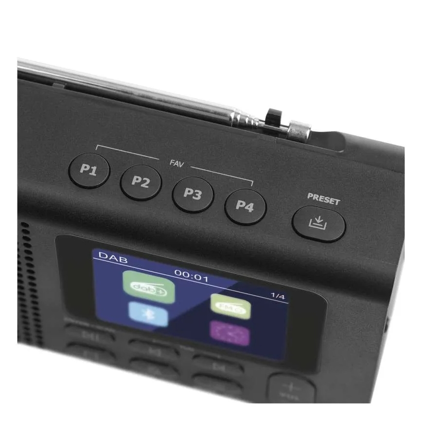 Raadio DAB DAB+ FM 3W/5V/4xAA must