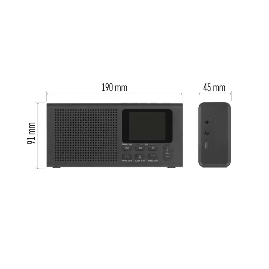 Raadio DAB DAB+ FM 3W/5V/4xAA must