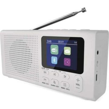 Raadio DAB DAB+ FM 3W/5V/4xAA valge