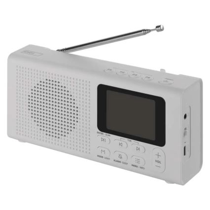 Raadio DAB DAB+ FM 3W/5V/4xAA valge