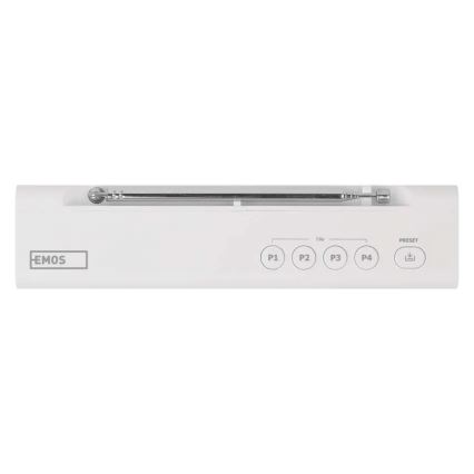 Raadio DAB DAB+ FM 3W/5V/4xAA valge