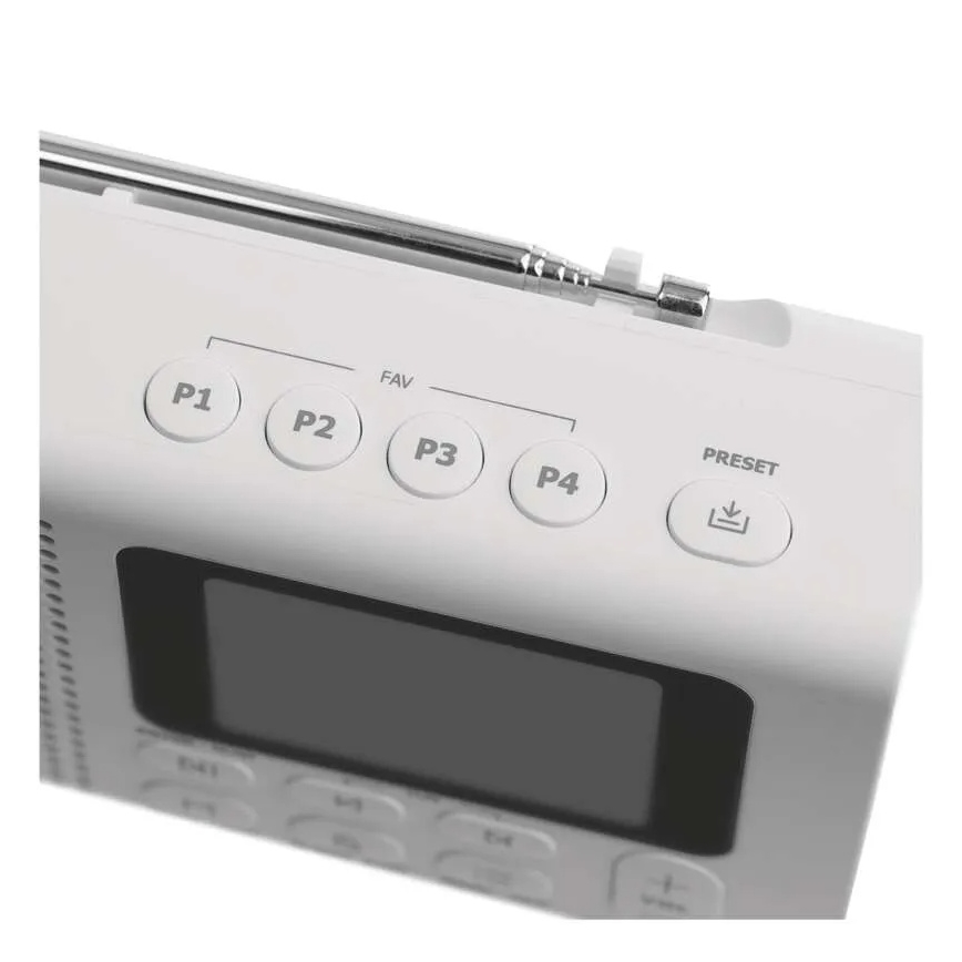 Raadio DAB DAB+ FM 3W/5V/4xAA valge