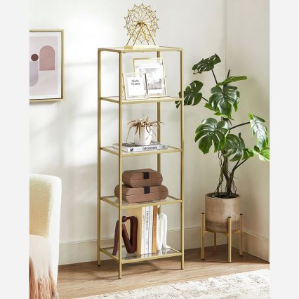 Raamatukapp GLASY 40x125x30 cm kuldne