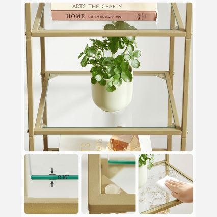 Raamatukapp GLASY 40x125x30 cm kuldne