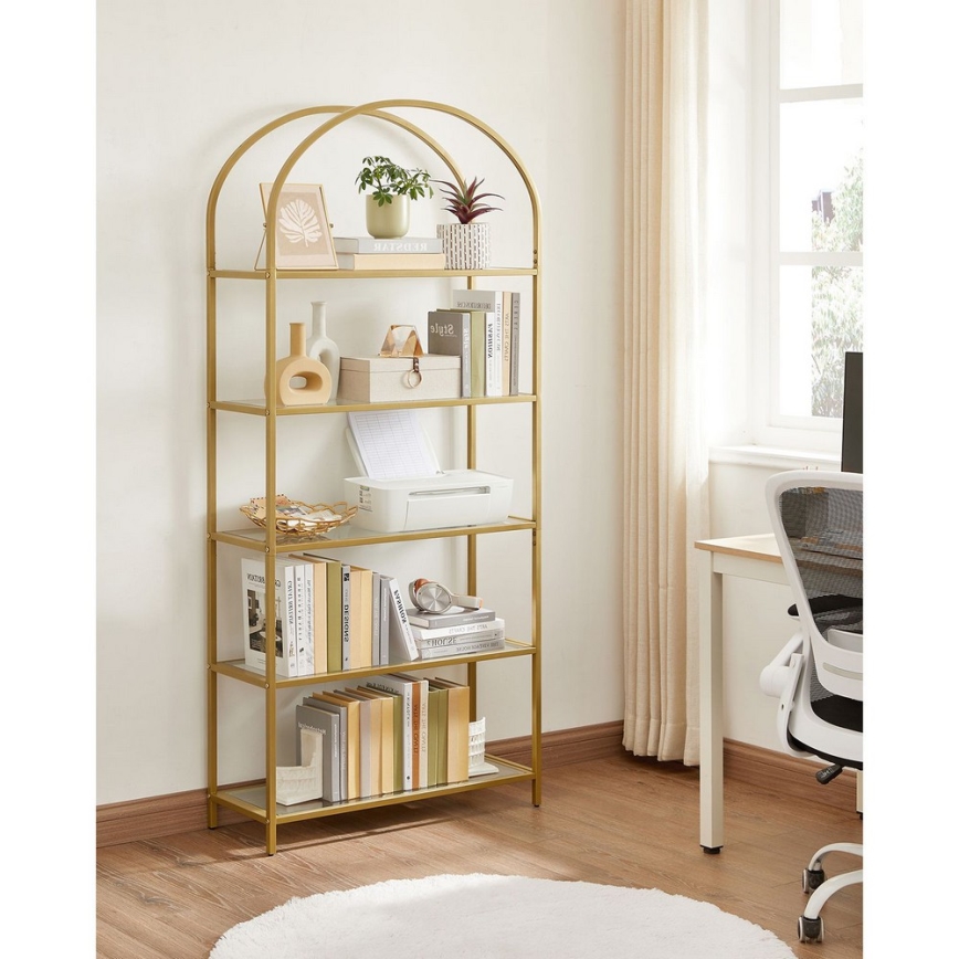Raamatukapp GLASY 83x184x30 cm kuldne