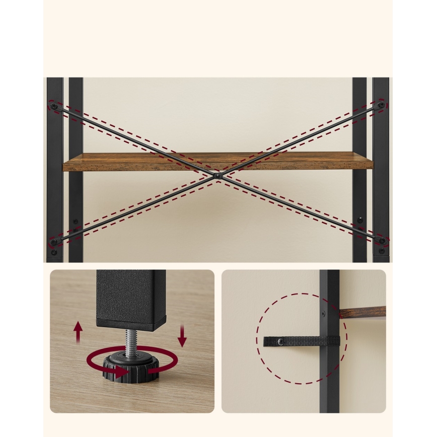 Raamatukapp NAVARO pruun/must