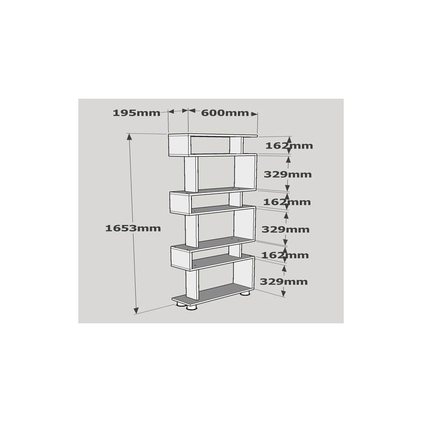 Raamaturiiul BLOK 165x60 cm valge