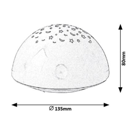 Rabalux 1470 - LED Öövalgusti LINA RGB LED/0,5W/3xAA