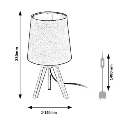 Rabalux - Laualamp 1xE14/25W/230V must