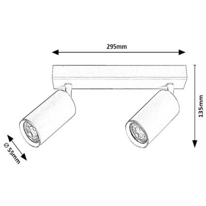 Rabalux - Kohtvalgusti lakke 2xGU10/25W/230V valge