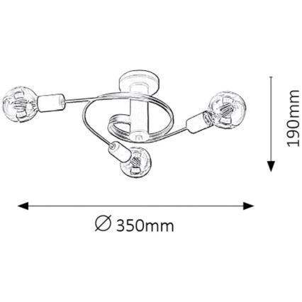 Rabalux - Kinnitatav lühter 5xE27/15W/230V must