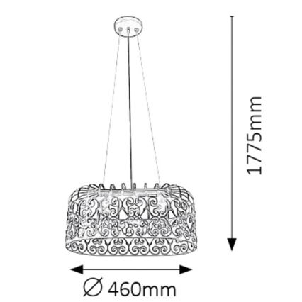 Rabalux - Lühter 2xE27/60W/230V valge