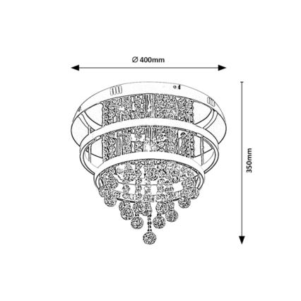 Rabalux 2237 - Pinnale kinnitatav kristall-lühter PALLAS LED/32W/230V + 3xE14/40W