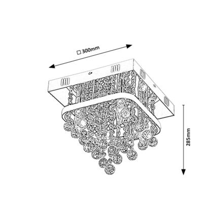 Rabalux - Kristallist pinnale kinnitatav lühter LED/32W/230V + 4xE14/40W