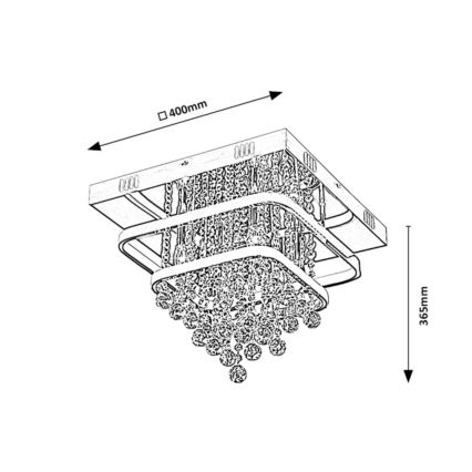 Rabalux - Kristallist pinnale kinnitatav lühter LED/36W/230V + 4xE14/40W