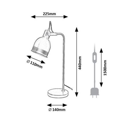 Rabalux - Laualamp 1xE14/25W/230V must