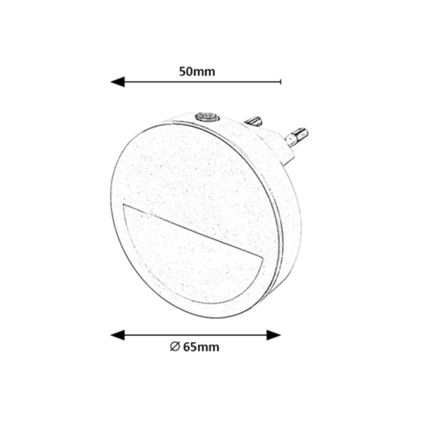 Rabalux - LED Öövalgusti hämardusanduriga LED/0,5W/230V 3000K d. 65 mm