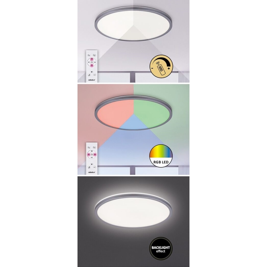 Rabalux - LED RGB hämardatav laevalgusti LED/22W/230V Tuya Wi‑Fi + kaugjuhtimispult 42x42 cm
