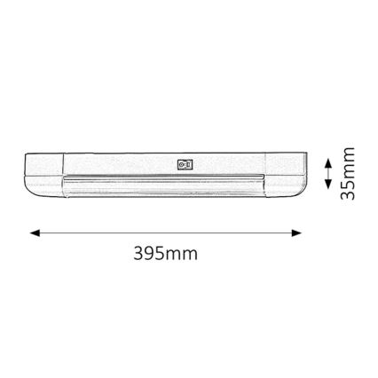 Rabalux - Kapialune valgusti BAND LIGHT 1xG13/10W/230V 39,5 cm hõbedane