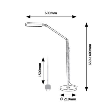 Rabalux - LED Hämardatav puutetundlik põrandalamp LED/13W/230V 3000-6000K must