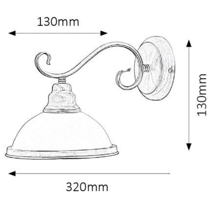 Rabalux 2751 - Seinavalgusti ELISETT 1xE27/60W/230V