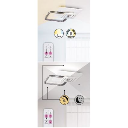 Rabalux - LED hämardatav pinnapealne laelamp LED/48W/230V 3000K/4000K/6000K + kaugjuhtimispult 49,5x49,5 cm