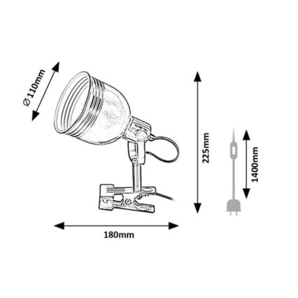 Rabalux - Lamp kinnitusklambriga 1xE14/25W/230V beež