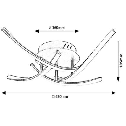 Rabalux - LED Pinnale kinnitatav lühter 4xLED/30W/230V 4000K