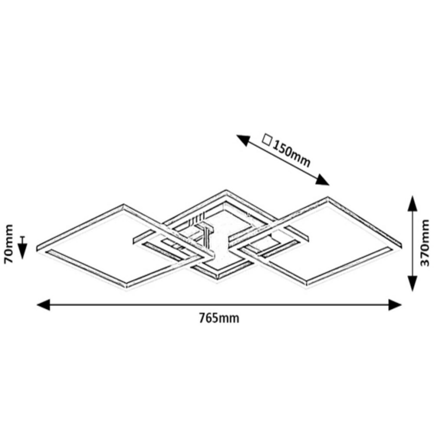 Rabalux - LED Pinnale kinnitatav lühter LED/43W/230V läikiv kroom 37x76,5 cm